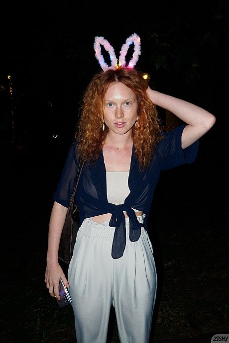 Ginger Head Arina Bik flashes her boobs in public & poses in her undergarment at home - Image 7 of 12  in Outdoor category   featuring Arina Bik 