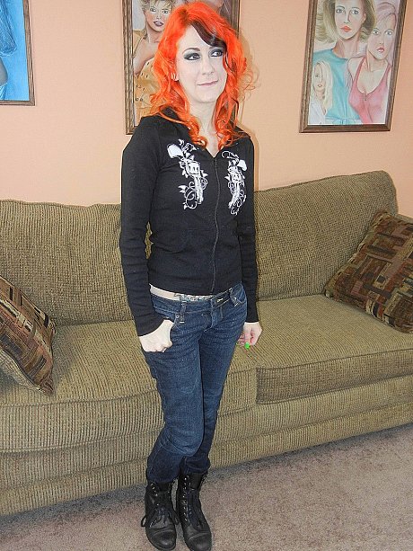 Wild redhead Scarlett Storm shows her many tattoos while nude - Image 1 of 21  in Amateur category   featuring Scarlett Storm 