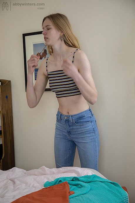 Australian amateur Clara M shows her tiny melons & pubic hair while changing - Image 15 of 20  in Teen category   featuring Clara M 