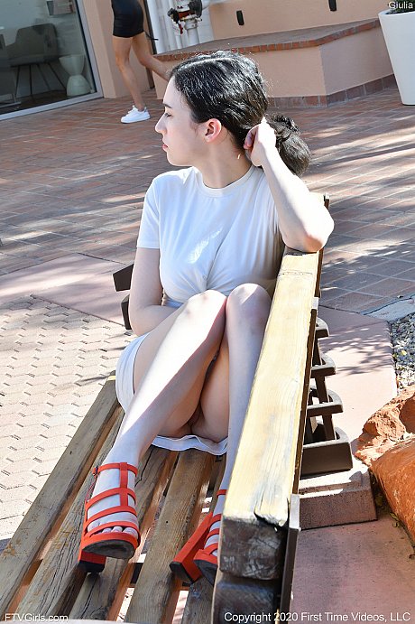 Elegant amateur babe Giulia flashes her bra and panties in public - Image 15 of 20  in Teen category   featuring Giulia Wylde 