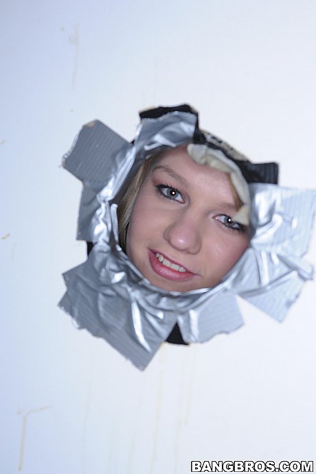 American babe Maci More reveals her sexy breasts and plays with a gloryhole dong - Image 2 of 21  in Teen category   featuring Maci More