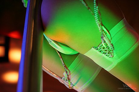 Young stripper Lilien Ramirez dances around a pole in her panties & stockings - Image 11 of 21  in Babe category   featuring Lilien Ramirez 