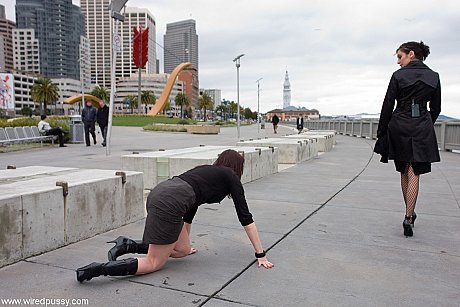 Femdom Princess Donna makes her sex slave eat her panties & crawl in public - Image 6 of 20  in Lesbian category   featuring Dana DeArmond, Princess Donna 
