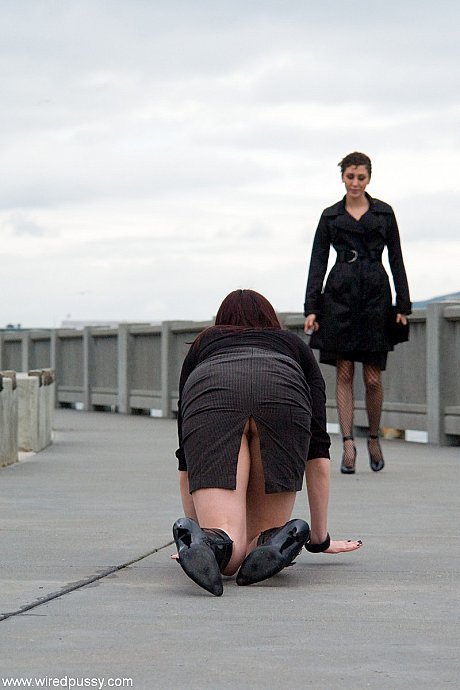 Femdom Princess Donna makes her sex slave eat her panties & crawl in public - Image 7 of 20  in Lesbian category   featuring Dana DeArmond, Princess Donna 