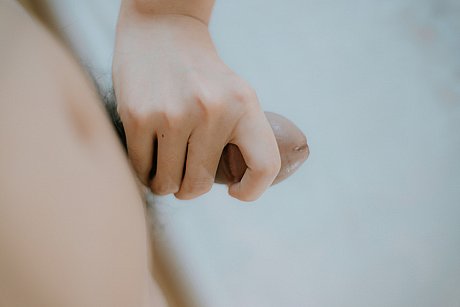 Pretty blondie babe Katrina posing in her undergarment and swallowing and stroking a dick - Image 15 of 17  in Close Up category  