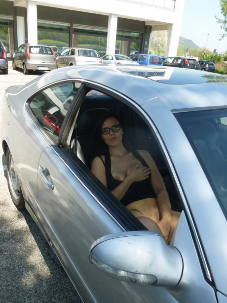 Slutty Rosy B plays with twat in the car before gives bj in the house - #33581