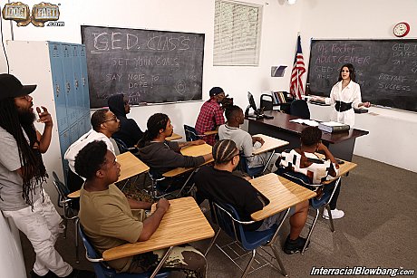 Brunette babe Kylie Rocket participates in an IR blowbang in the classroom - Image 9 of 21  in Teen category   featuring Slim Poke, Scotty P, Chocolate God, Kylie Rocket, Daddio W, Jack Blaque, DP Cooper, King Chief, Goldey, Eddie Jaye 