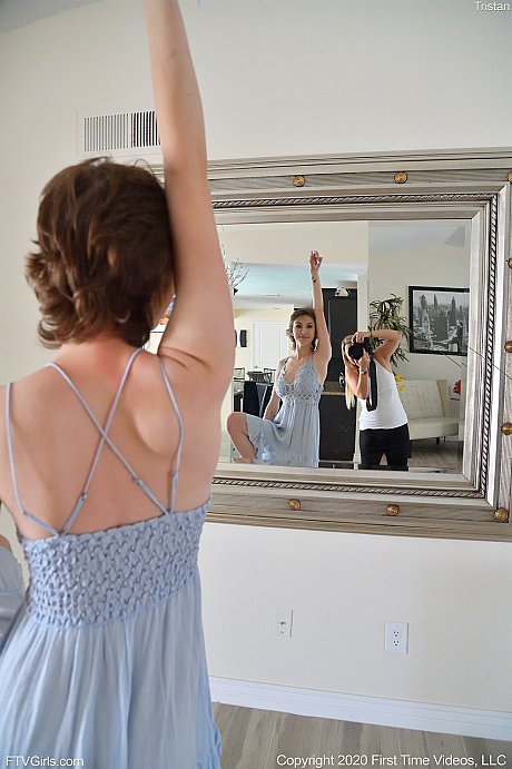 Flexible teenie dancer Tristan peels during practice & stretches her killer body - Image 2 of 21  in Model category   featuring Tristan Summers 