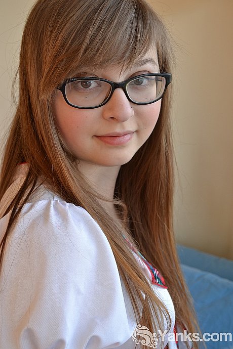 Adorable schoolgirl in glasses Lilah Demaray fingers & toys her chubby vagina - Image 3 of 16  in Dildo category   featuring Lilah Demaray 