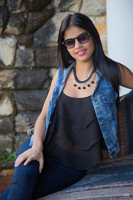 Venezuelan young with a hot ass Denisse Gomez strips and poses on the terrace - Image 2 of 20  in Outdoor category   featuring Denisse Gomez 