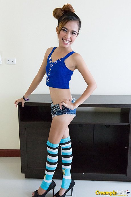 Thin Thai babe Mena exposes her body and poses in heels and socks - Image 3 of 20  in Pussy category   featuring Mena 