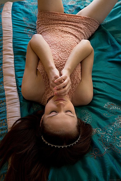 Tall Belarusian hottie Alice May gently fingering her cunt in a solo - Image 1 of 20  in Model category   featuring Alice May 
