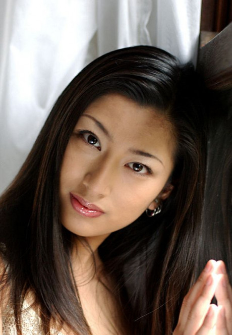 Japanese chick gf lady Ran Asakawa removes white bra and panties by an open window - #942616