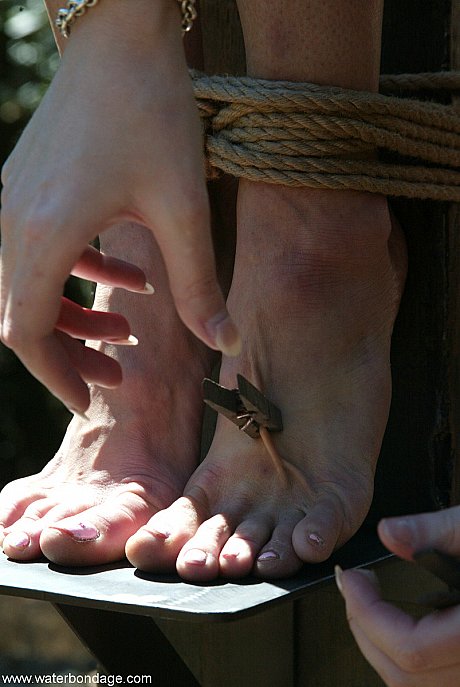 Nude brunette Venus gets whipped & toyed during an outdoor crucifixion scene - Image 6 of 21  in Big Clit category   featuring Audrey Leigh, Venus 