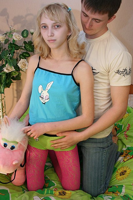 Petite blonde teen Michelle gets undressed and plowed and facialized - Image 1 of 20  in Teen category   featuring Michelle 