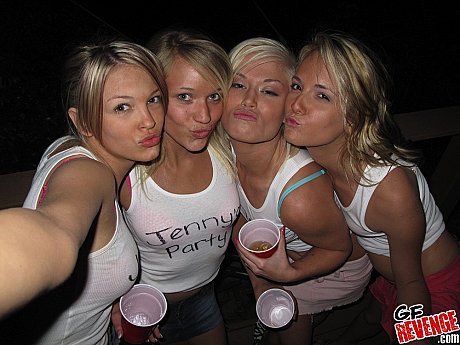Lesbian teen babes stripping outdoor at the party to show cunt - Image 2 of 16  in Lesbian category  
