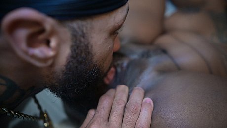 Tattooed black girl lady gets on top of a ebony dick during sex on a bed - Image 6 of 20  in Hardcore category   featuring Gogo Fukme, Glov 