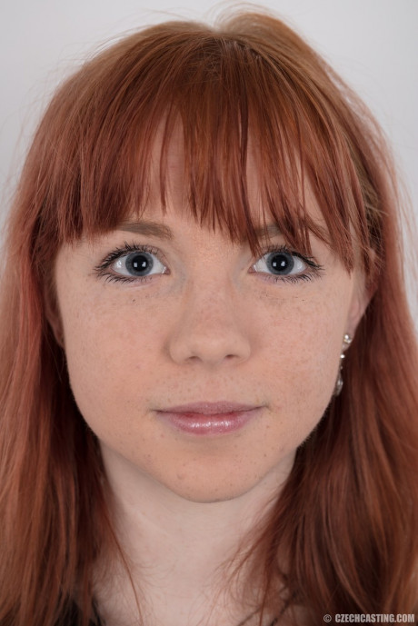 Pretty ginger amateur uncovers her barely budding boobs as she gets undressed - #510647