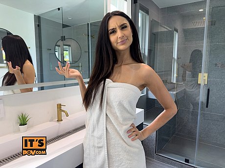 Attractive girl Eliza Ibarra gives a footjob & blowjob before fucking in POV - Image 6 of 20  in Outdoor category   featuring Eliza Ibarra 