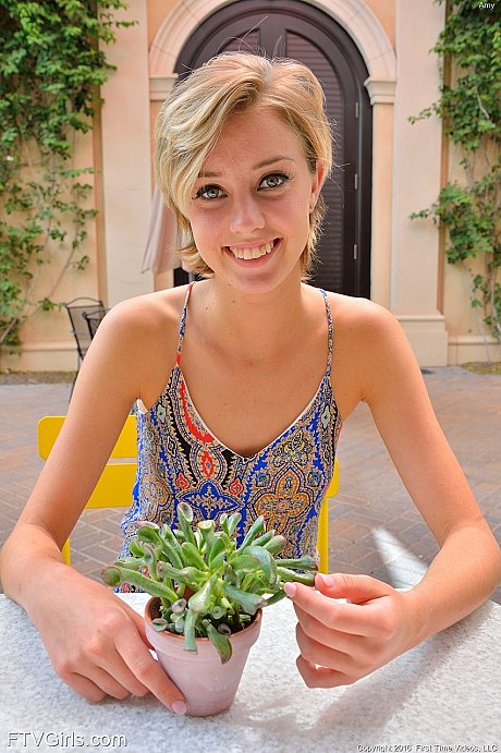 Sexy teen with a small booty Amy mounts a rubber dildo after stripping outdoors - Image 1 of 20  in Babe category   featuring Haley Reed 
