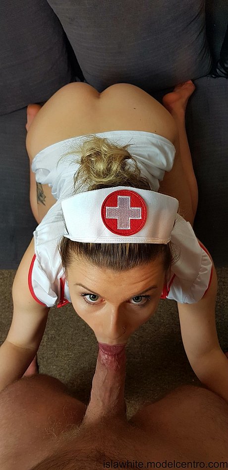 Pretty nurse with enormous tits Isla White gets fucked hard in POV - Image 19 of 19  in Big Clit category   featuring Isla White 