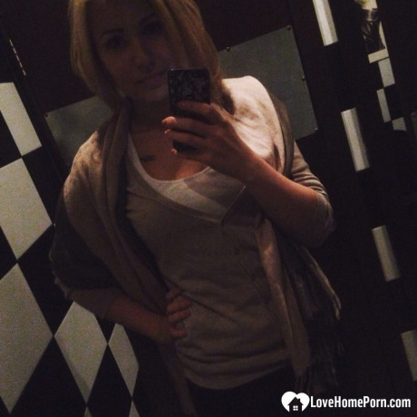 Sleazy yellow-haired amateur shows her pretty delicious breasts & takes selfies around the house - #1314708
