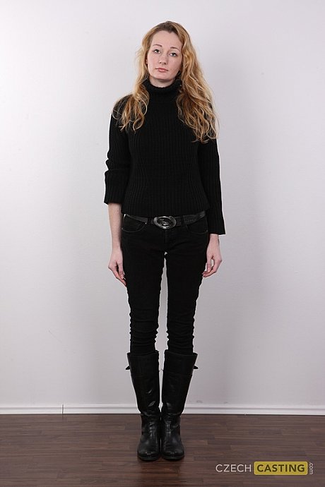 Fair skinned amateur Barbora takes a chair for a closeup of her twat - Image 2 of 20  in Tiny Tits category   featuring Barbora 