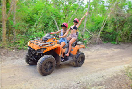 Skinny babe Melena Tara & her GFs show off their hot legs while off-roading - #1431545