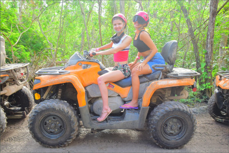 Skinny babe Melena Tara & her GFs show off their hot legs while off-roading - #1431552