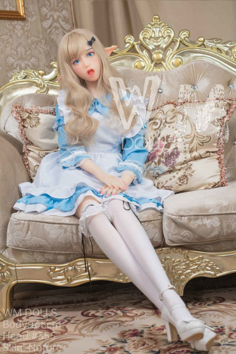 Pretty elf sex doll Hathorne posing in a sweet lovely dress, leggings and heels - #88651