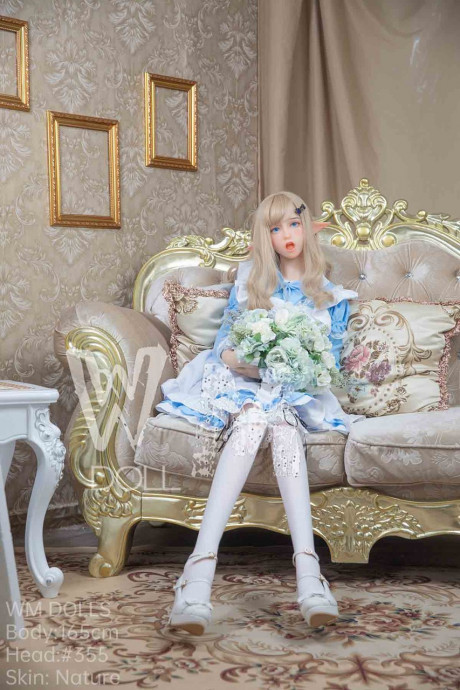 Pretty elf sex doll Hathorne posing in a sweet lovely dress, leggings and heels - #88662