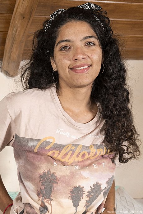 Cute delicious Maria F strips and plays with her long twat hair on the bed - Image 2 of 20  in Amateur category   featuring Maria F 