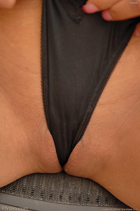 Hot secretary Celeste removes her uniform and stuffs her panties in her muff - Image 8 of 20  in Big Clit category   featuring Celeste 