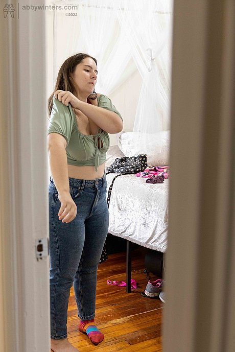 Chubby amateur Paige E shows off her backside while getting dressed - Image 18 of 20  in Amateur category   featuring Paige E 