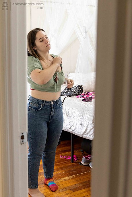 Chubby amateur Paige E shows off her backside while getting dressed - Image 19 of 20  in Amateur category   featuring Paige E 