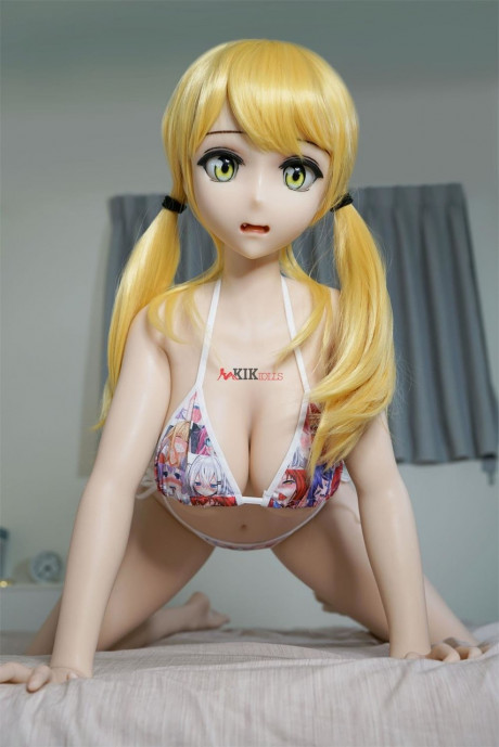 Horny thin sex doll with gigantic blue eyes Shiaori flaunts her huge titties - #912268