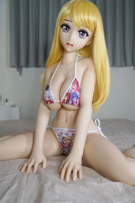 Horny thin sex doll with gigantic blue eyes Shiaori flaunts her huge titties - #912287