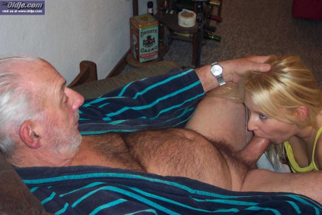 Blondie babe with nice melons Gina yellow-haired gets banged by an older grandad - #168931