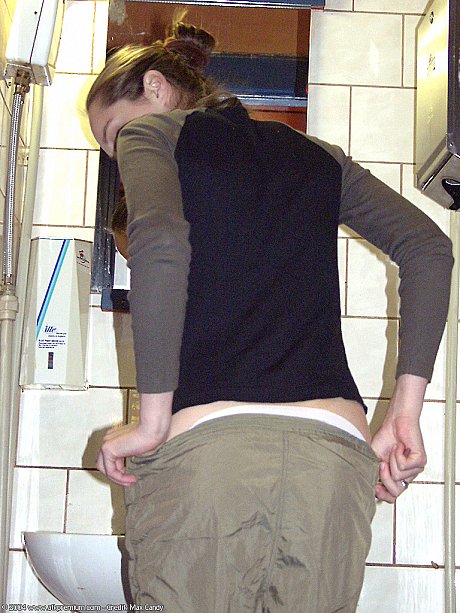 Gorgeous amateur brunette Sara shows her furry snatch ass & titties in the toilet - Image 18 of 20  in Pissing category   featuring Sara 