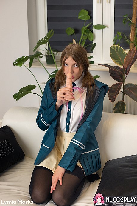 Gorgeous pretty chick gf chick Lymia Marks plays with her humongous melons and a dildo too - Image 1 of 15  in Dildo category   featuring Lymia Marks 