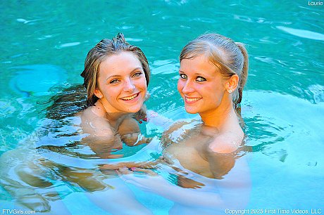 Flexible skank girl broad Laurie does yoga in the naked before lesbian pool play - Image 15 of 15  in Lesbian category   featuring Laurie 