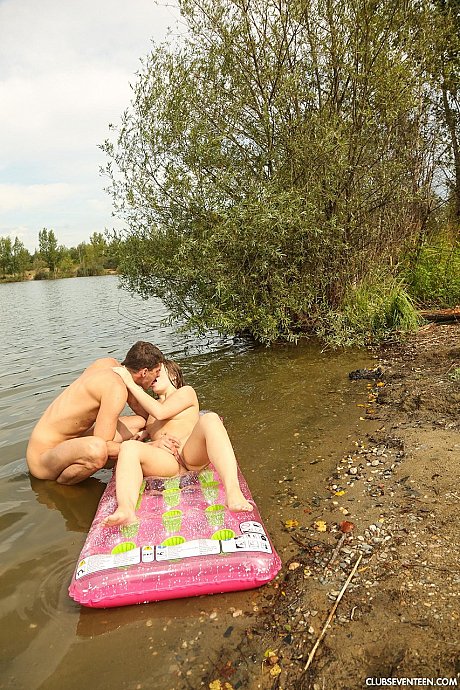 Amateur teen Alessandra strips and humps a stranger's meat by the river - Image 10 of 20  in Outdoor category   featuring Kristof Cale, Alessandra Jane 