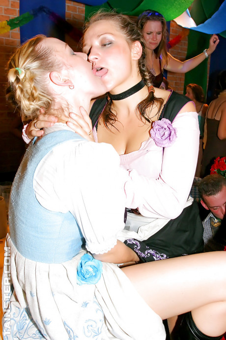 European baby dolls getting drunk and going naughty at the club party - #210538