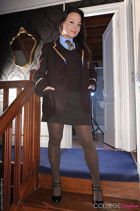 College Uniform starring Carla Brown Hot Photos - Image 9 of 21  in Pantyhose category   featuring Carla Brown 