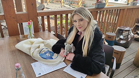 Charming yummy blonde pornstar swallowing and fucking two penii at once in a 3some - Image 5 of 20  in Pussy category   featuring Melody Marks 