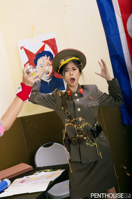 Oriental vixen Marica Hase and North Korean soldier Joey Kim have intense sex - #724245