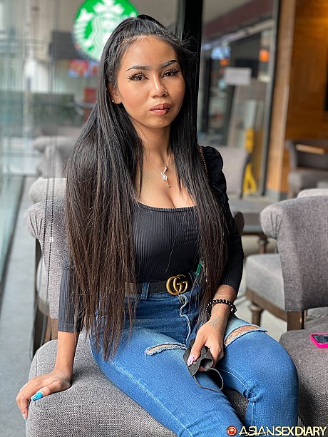Petite asian babe Sara shows her amazing gigantic tits and ebony lingerie - Image 1 of 21  in Amateur category   featuring Sara 