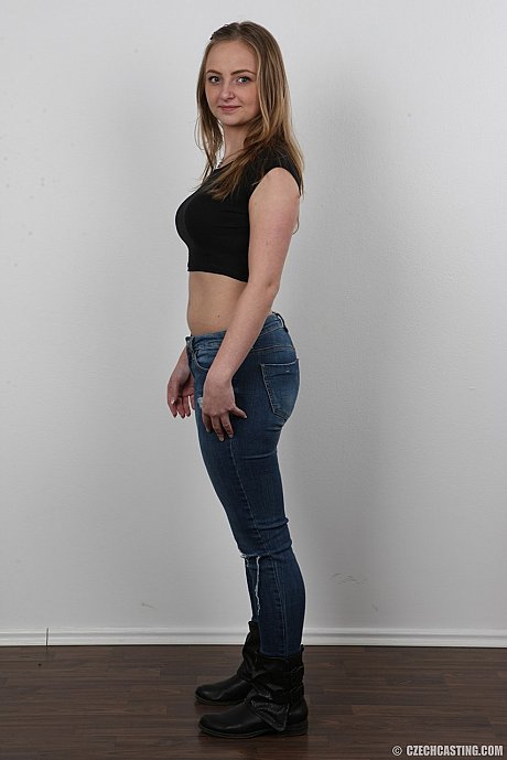 Young teenie blondy Irena peels off her jeans and stands stark nude for the camera - Image 4 of 20  in Babe category   featuring Lady Bug 