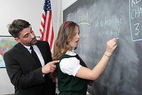 Pretty student Jillian Janson gets extra biology tutoring on the teacher's desk - Image 2 of 20  in Pussy category   featuring Tony Ribas, Jillian Janson 