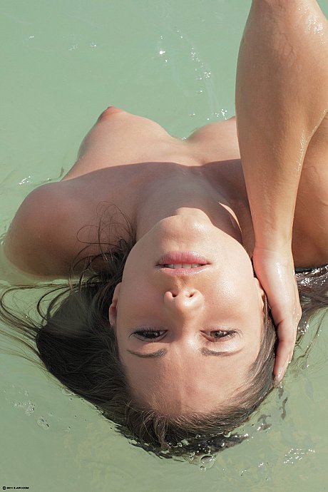 Fresh teen beach beauty Caprice undressing to swim nude and sun dry her hot body - Image 8 of 16  in Outdoor category   featuring Little Caprice 